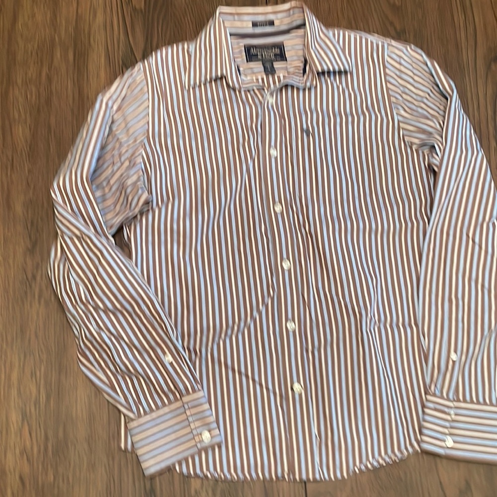 Men’s Abercrombie & Fitch Buttondown Brown & Blue Size Large